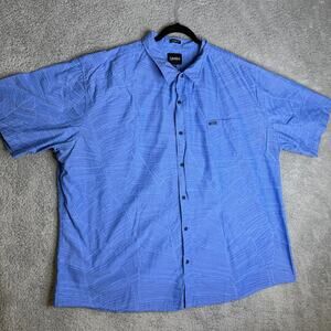 Tanoa Samoa Shirt Mens 6XL Blue Hawaiian Button Up Tailored Fit